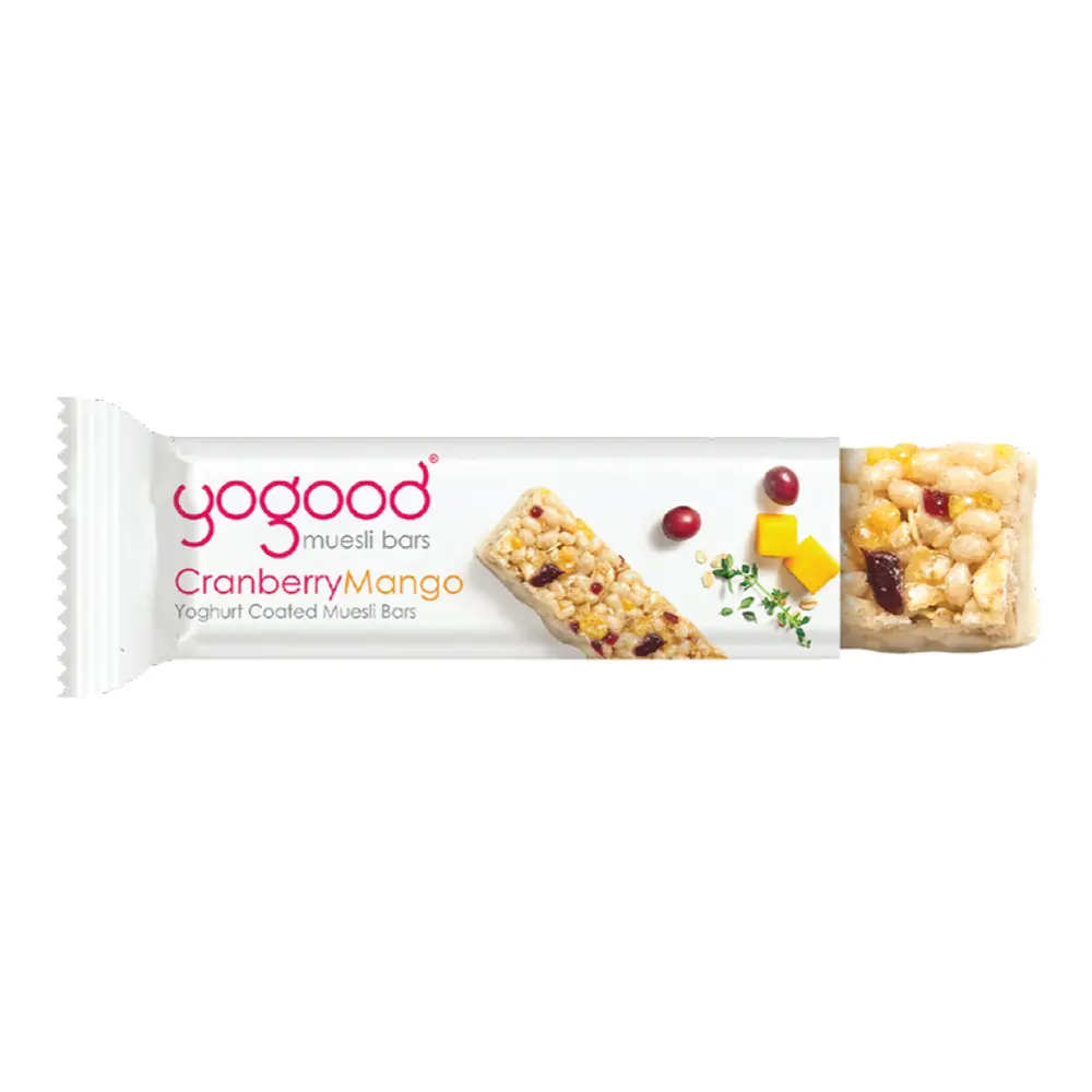 Thanh Ngũ Cốc Nam Việt Quất & Xoài Phủ Sữa Chua, Cranberry Mango, Yoghurt Coated Muesli Bars, 6 Thanh (138g) - YOGOOD
